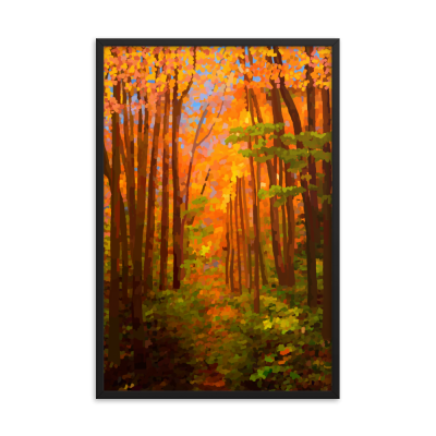 Autumn Blue Framed Wall Art Print