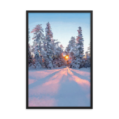 Snow Fire Framed Wall Art Print