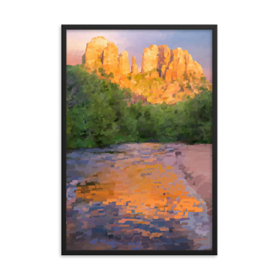 River Of Gold Framed Wall Art Print