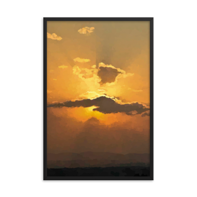 Long Cloud Framed Wall Art Print