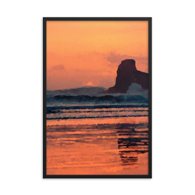 Blue Wave Framed Wall Art Print
