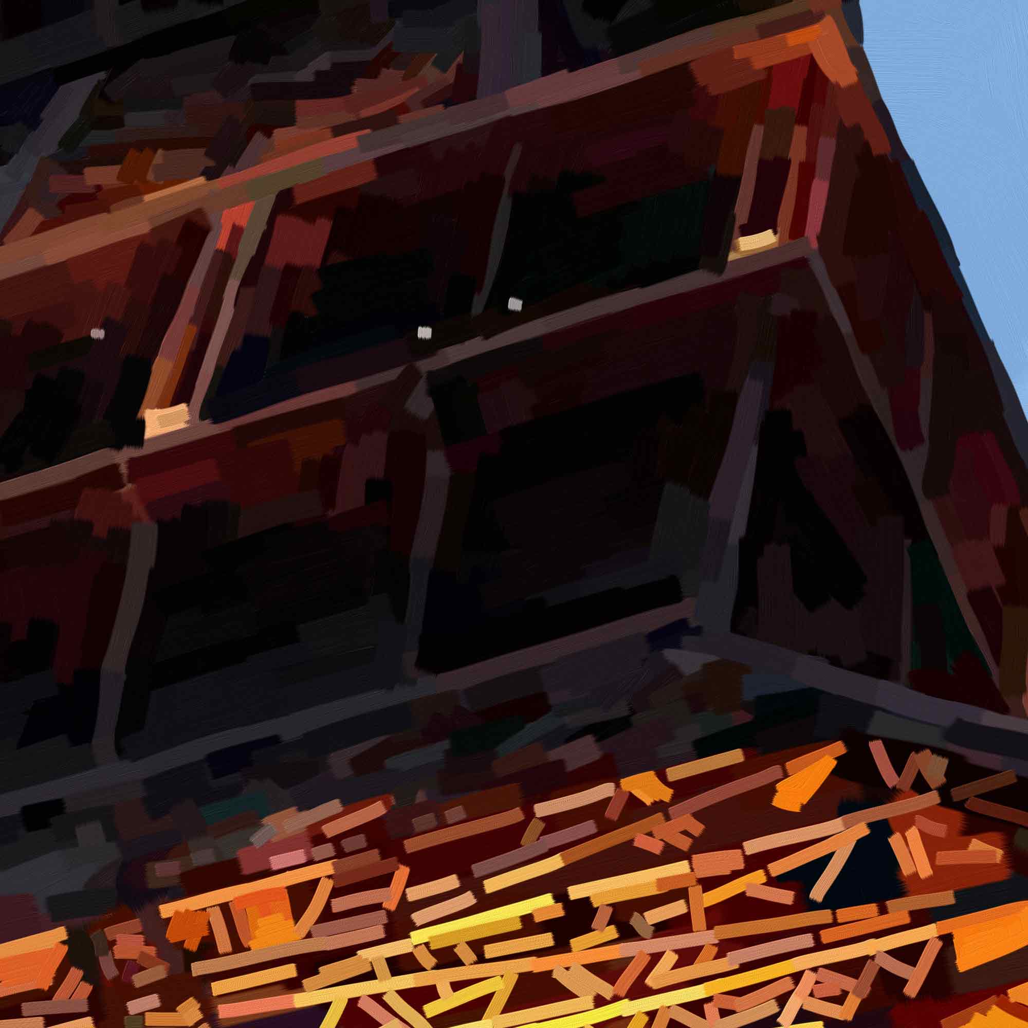 Close Up Electric Eiffel Framed Wall Art Print Electric Eiffel Framed Wall Art Print